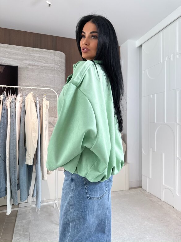 Bomberka Saite zamszowa pistacjowa