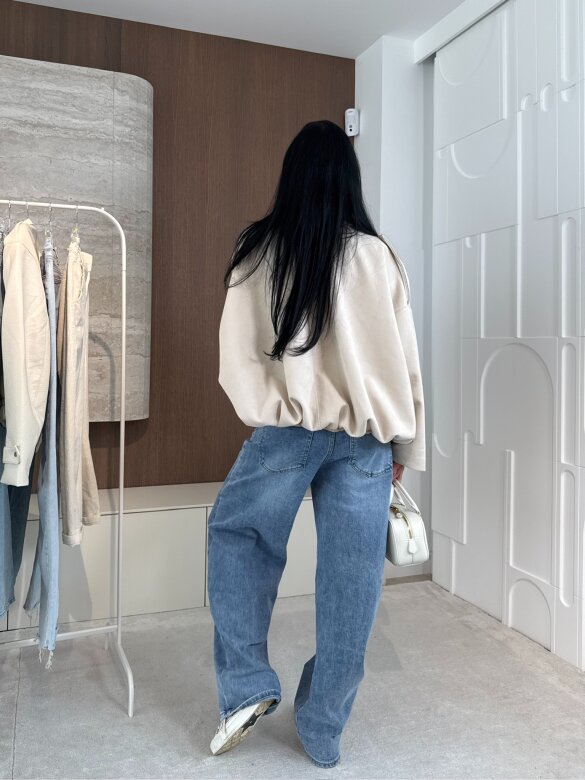 Bomberka Saite zamszowa jasnobeżowa