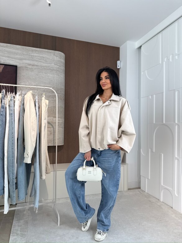 Bomberka Saite zamszowa jasnobeżowa