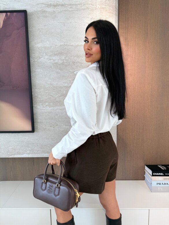 Koszula Diana z kwiatem biała 