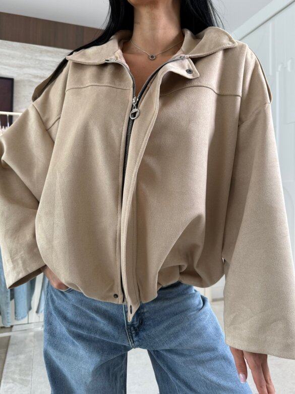 Bomberka Saite zamszowa beżowa