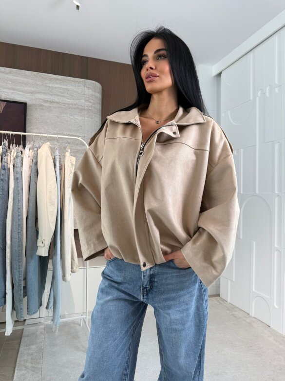 Bomberka Saite zamszowa beżowa