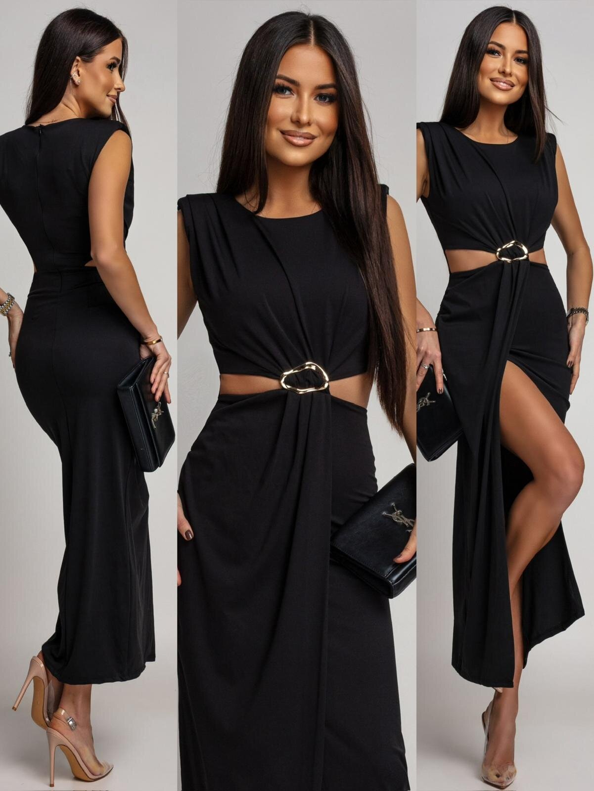 Sukienka Bravini maxi czarna