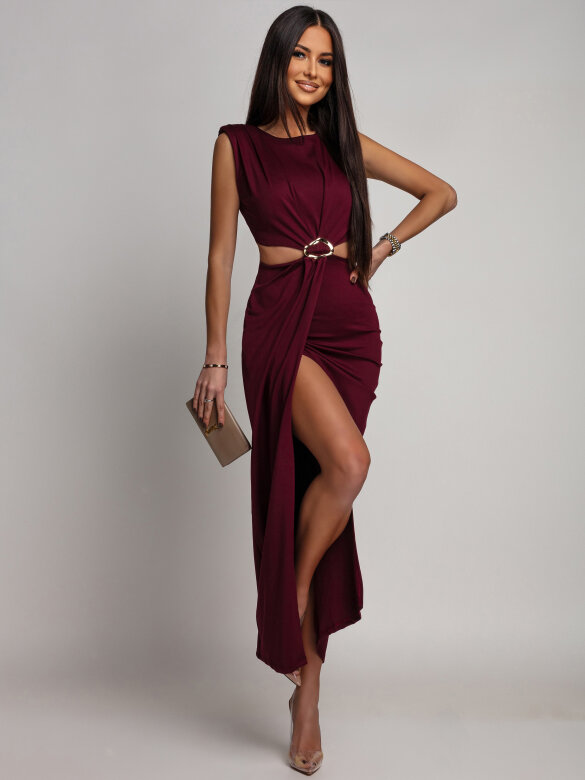 Sukienka Bravini maxi bordowa 