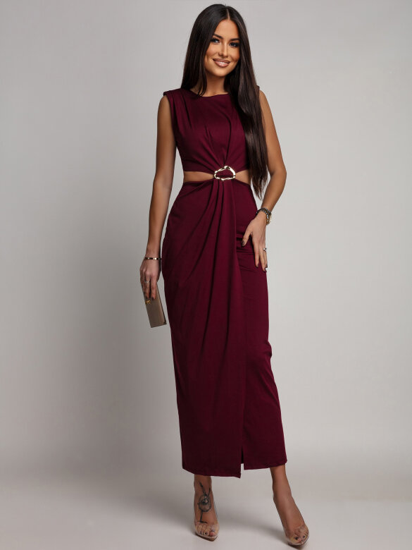 Sukienka Bravini maxi bordowa 