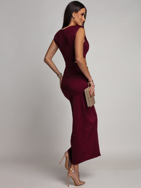 Sukienka Bravini maxi bordowa 