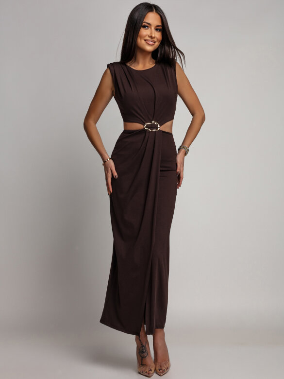 Sukienka Bravini maxi czekoladowa