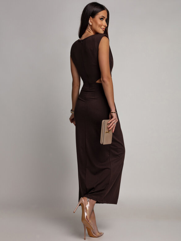 Sukienka Bravini maxi czekoladowa