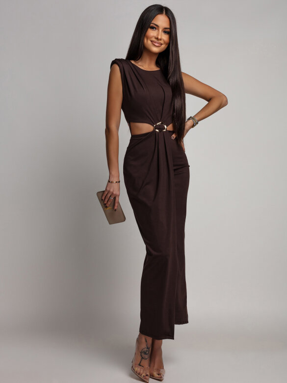 Sukienka Bravini maxi czekoladowa