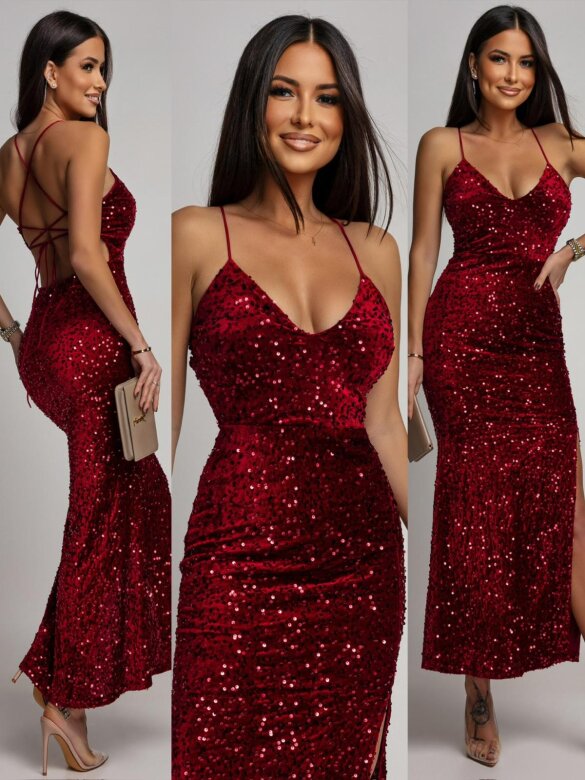 Sukienka Serenzo maxi czerwona 