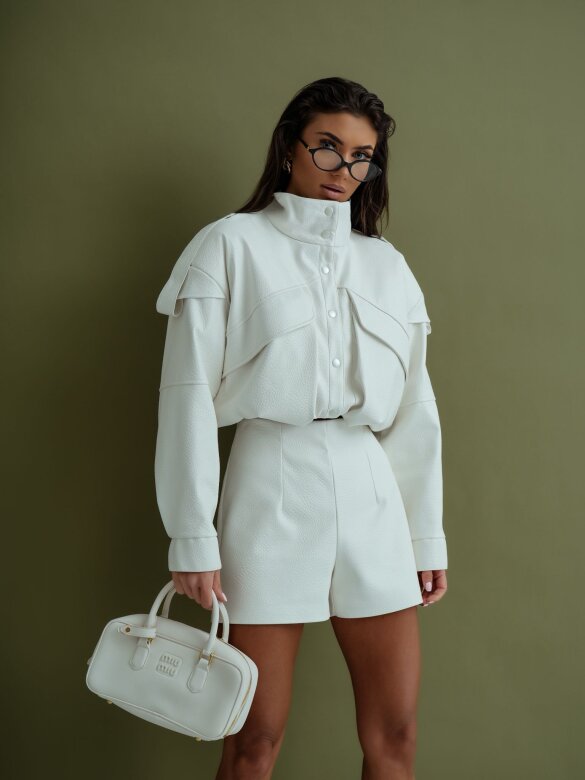 Bomberka Sandre eko skóra ecru 