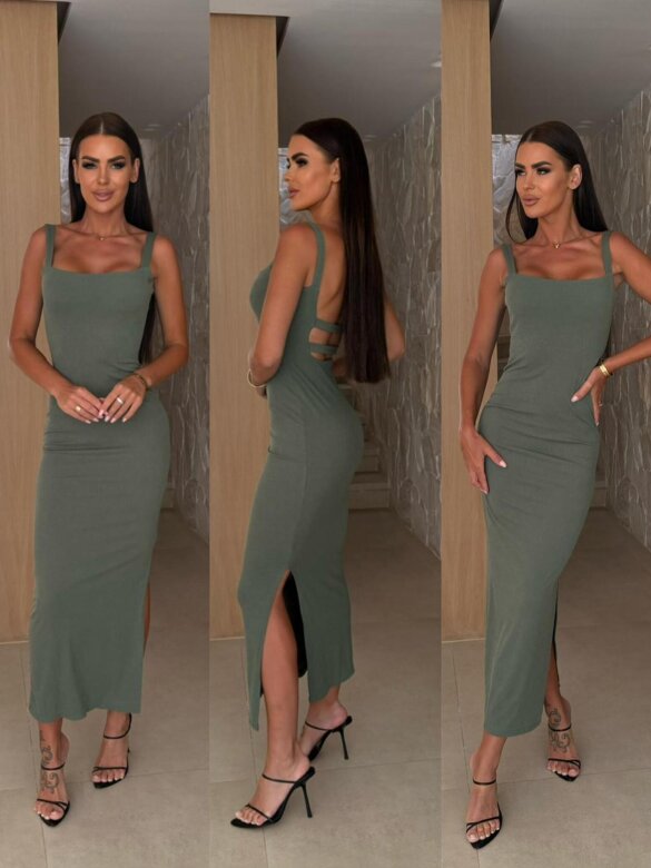 Sukienka Lentina maxi khaki 