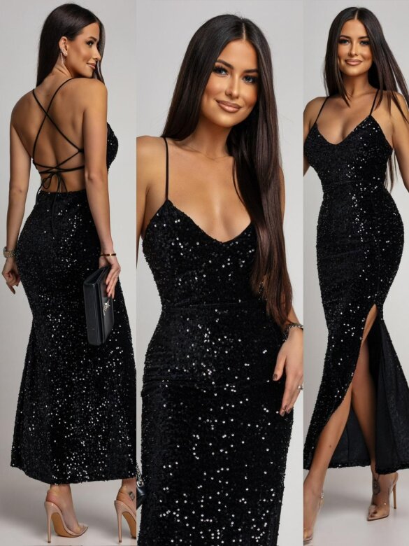 Sukienka Serenzo maxi czarna 