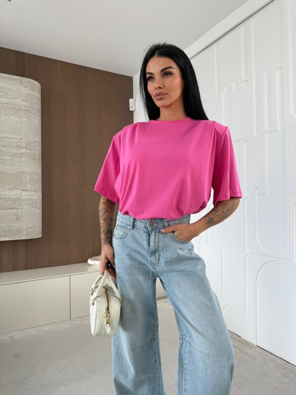 T-shirt Lestero z poduszkami różowy