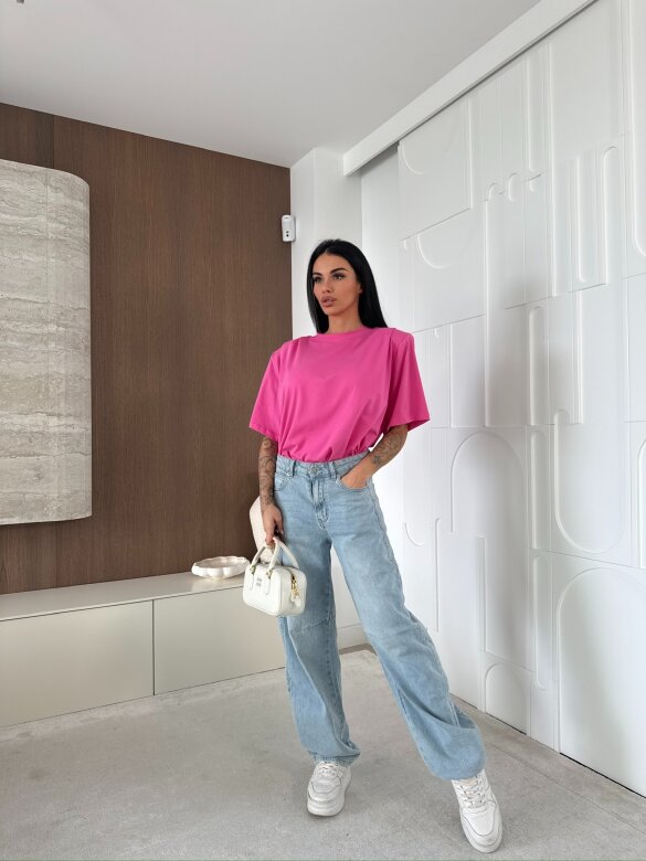 T-shirt Lestero z poduszkami różowy