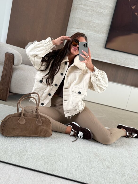 Kurtka Sylvie jeans jasnobeżowa