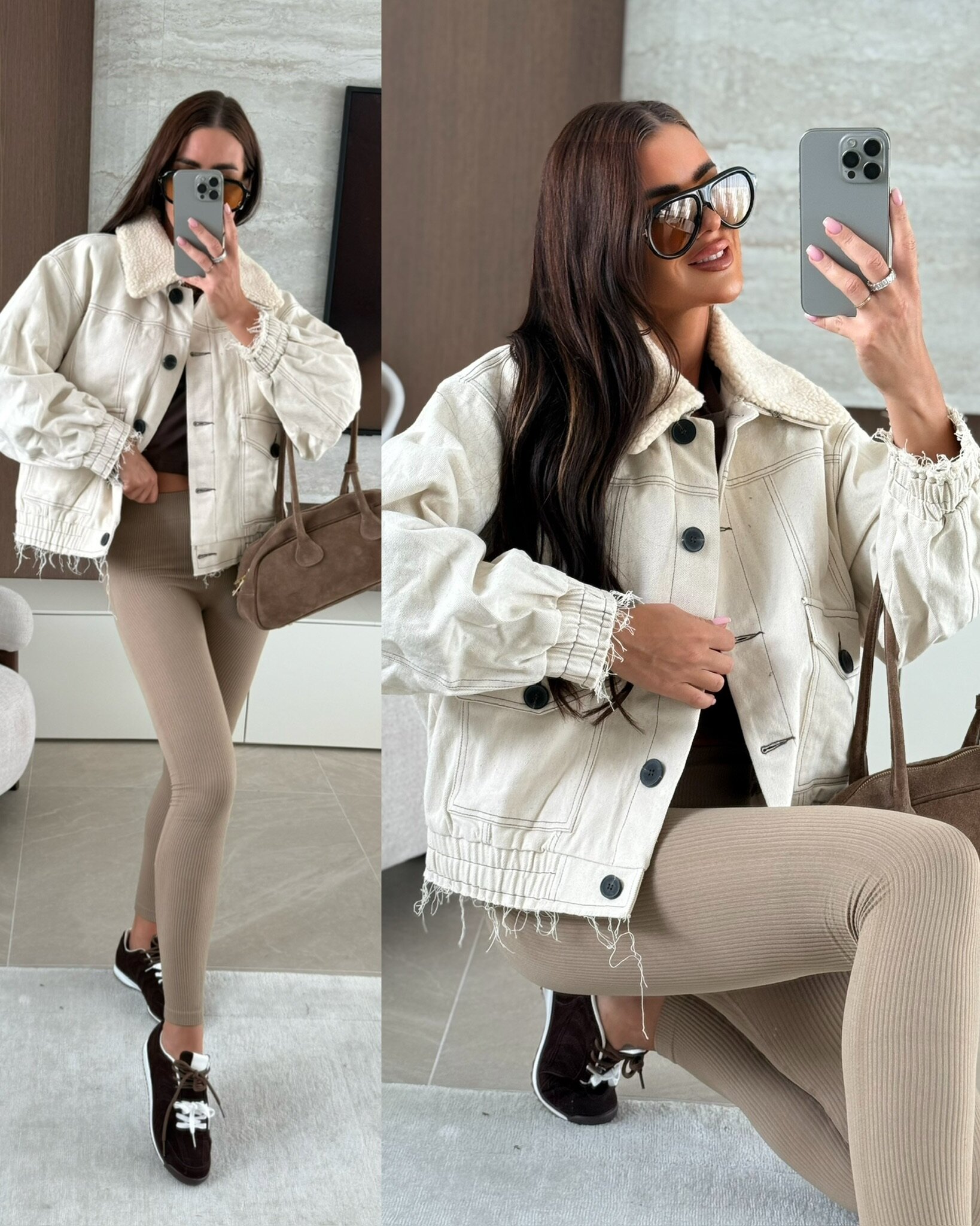 Kurtka Sylvie jeans jasnobeżowa