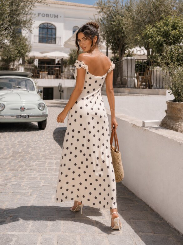Dress Femme Essence dots with viscose creamy