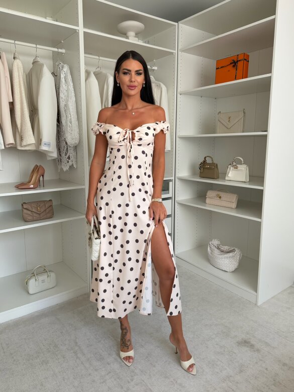 Dress Femme Essence dots with viscose creamy