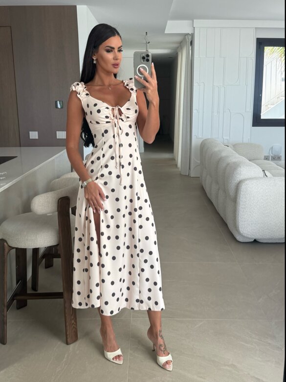 Dress Femme Essence dots with viscose creamy