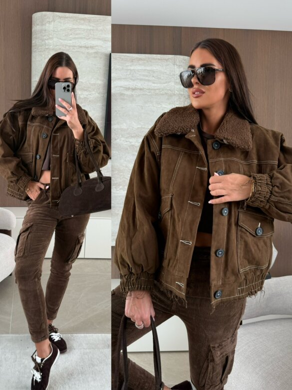 Kurtka Sylvie jeans czekoladowa 