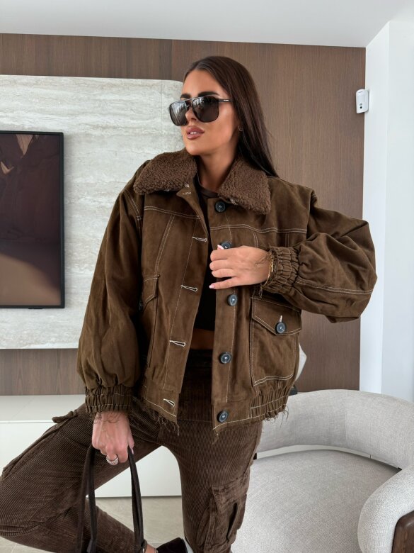 Kurtka Sylvie jeans czekoladowa 