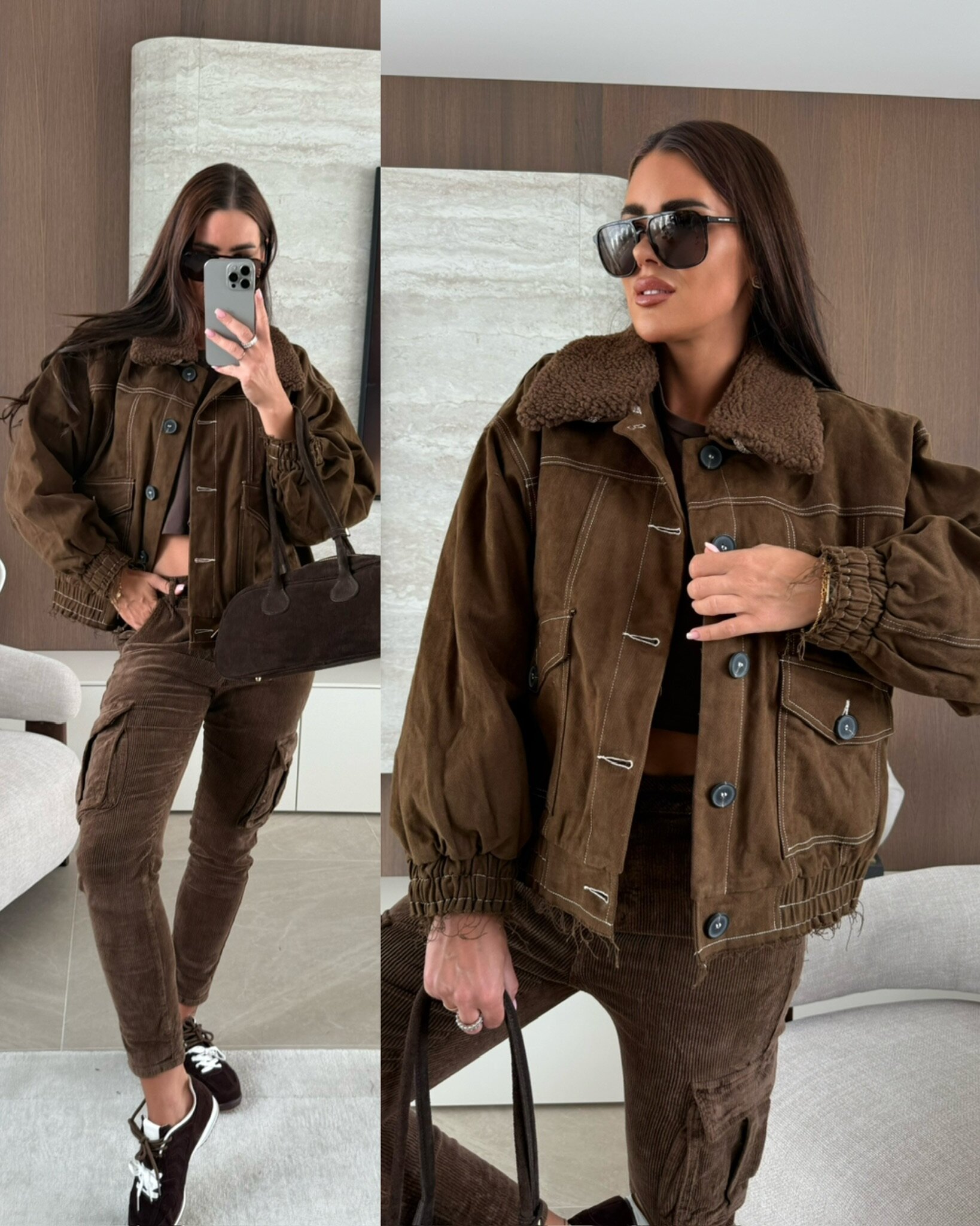 Kurtka Sylvie jeans czekoladowa 