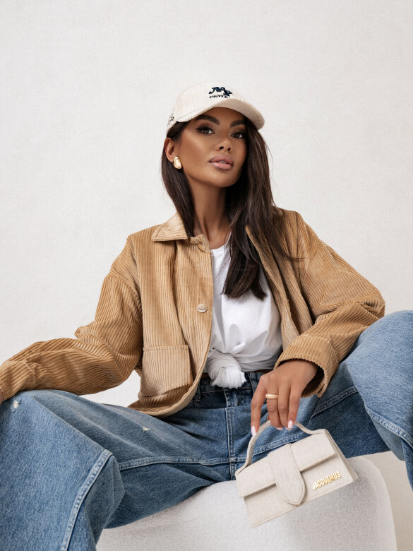 Kurtka Ginnie sztruksowa karmelowa