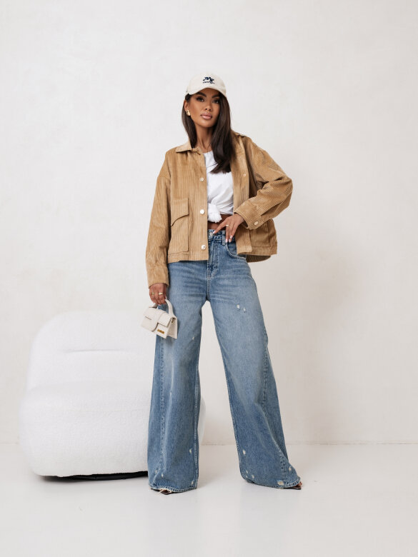 Kurtka Ginnie sztruksowa karmelowa