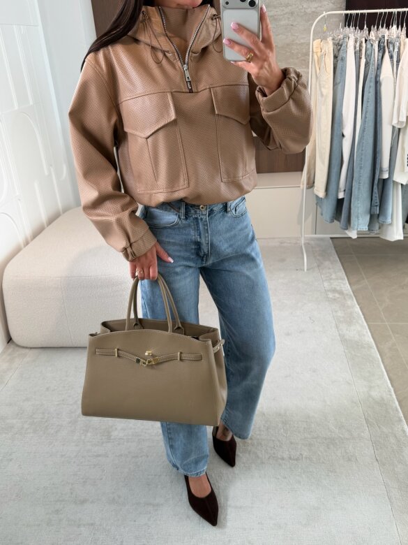 Kurtka Selina eko skóra karmelowa