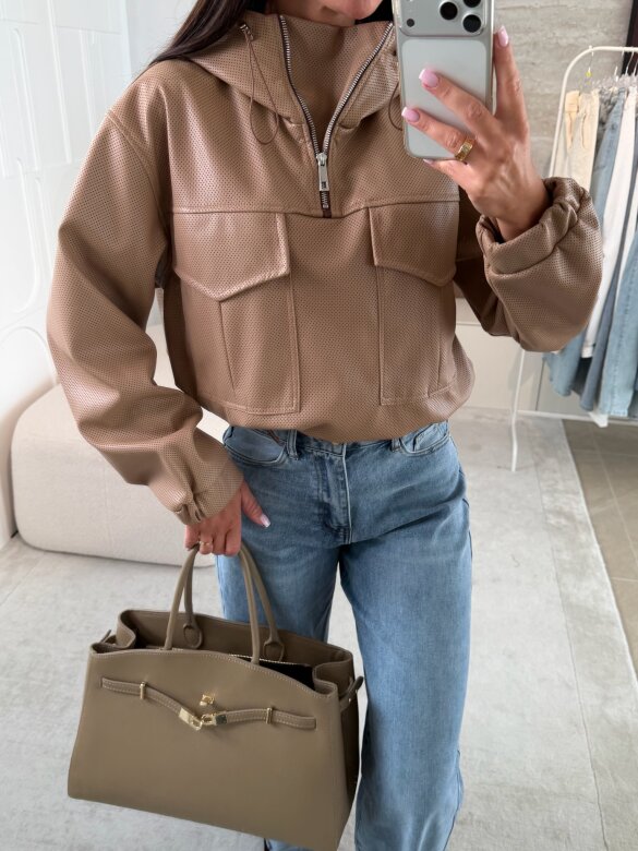 Kurtka Selina eko skóra karmelowa