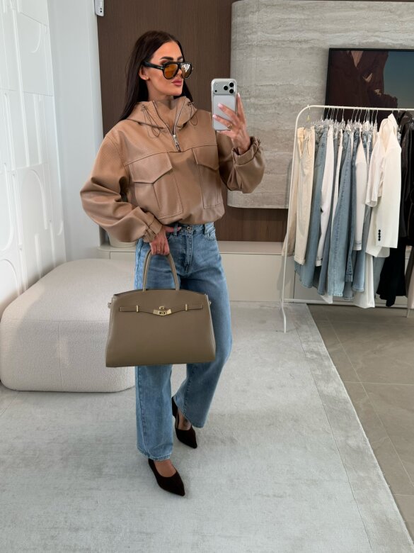 Kurtka Selina eko skóra karmelowa