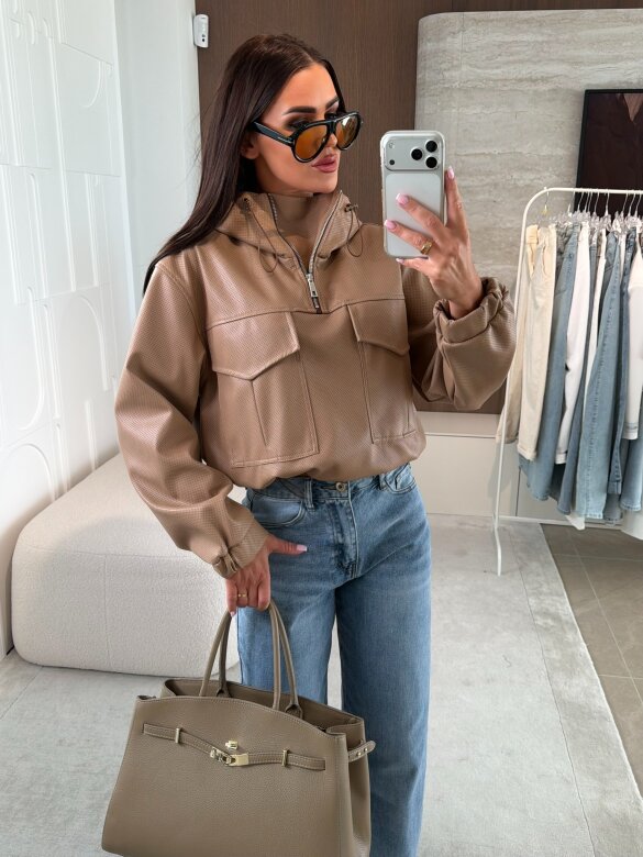 Kurtka Selina eko skóra karmelowa