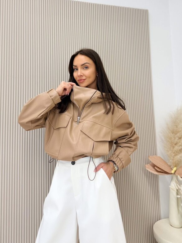 Kurtka Selina eko skóra karmelowa