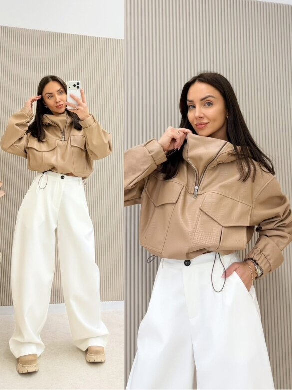 Kurtka Selina eko skóra karmelowa