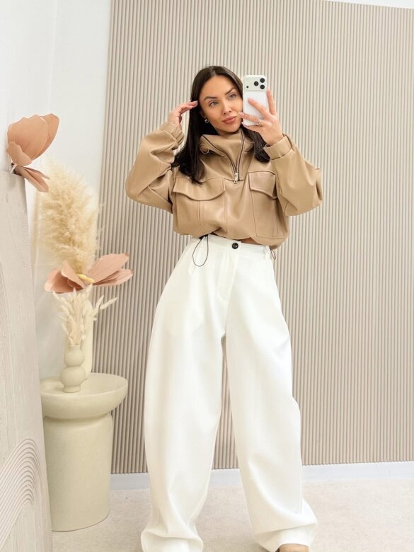 Kurtka Selina eko skóra karmelowa