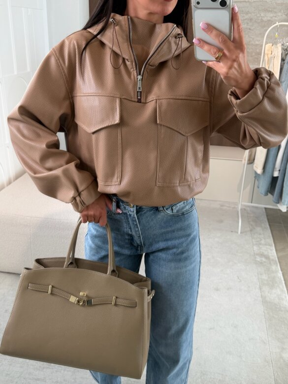 Kurtka Selina eko skóra karmelowa