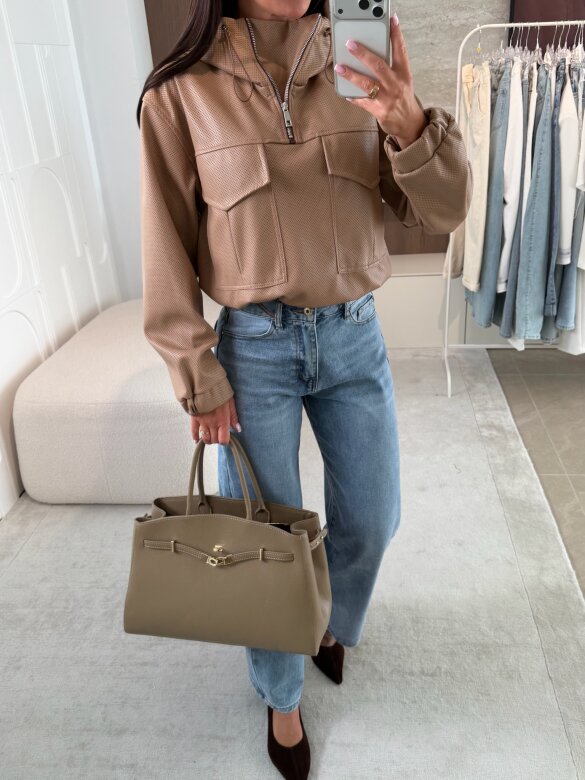 Kurtka Selina eko skóra karmelowa