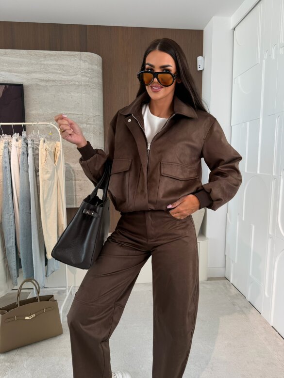 Kurtka Latifa zamszowa czekoladowa