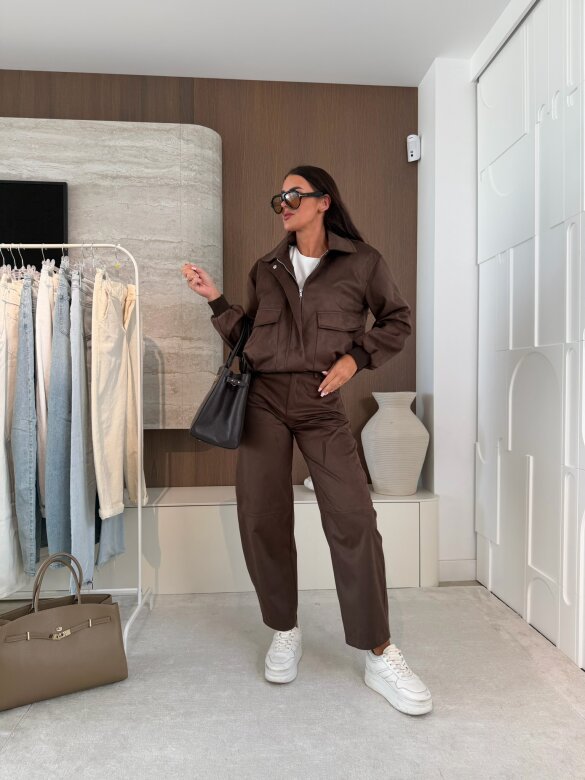 Kurtka Latifa zamszowa czekoladowa