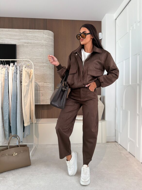 Kurtka Latifa zamszowa czekoladowa