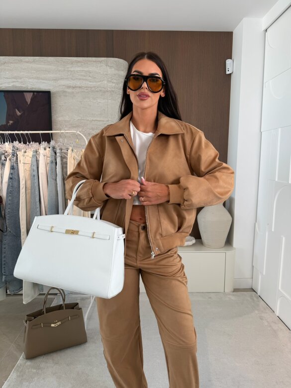 Kurtka Latifa zamszowa karmelowa