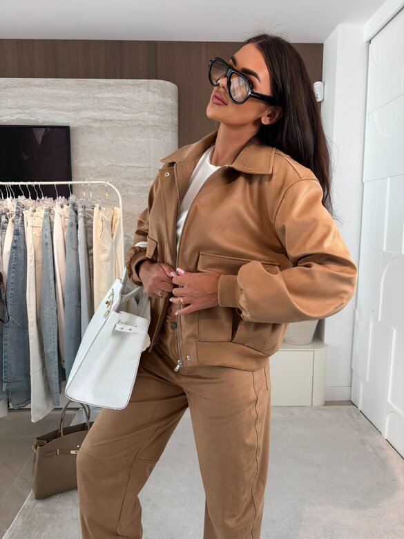 Kurtka Latifa zamszowa karmelowa