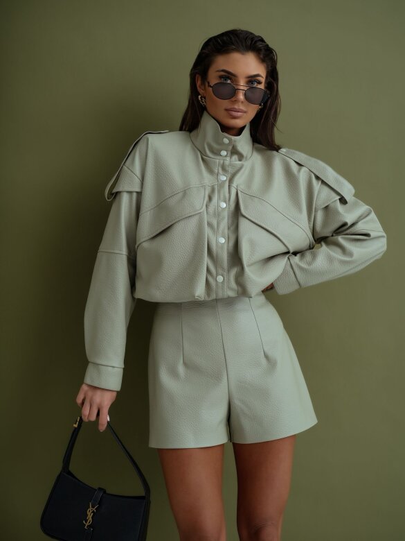 Spodenki Sandre eko skóra matcha 