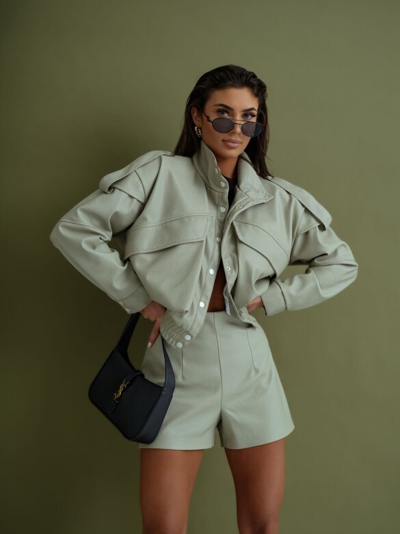 Spodenki Sandre eko skóra matcha 