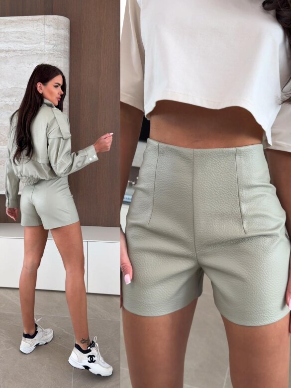 Spodenki Sandre eko skóra matcha 