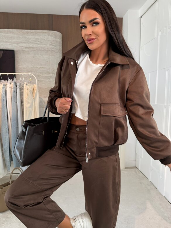 Spodnie Latifa zamszowe czekoladowe