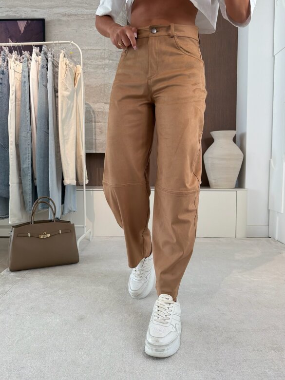 Spodnie Latifa zamszowe karmelowe