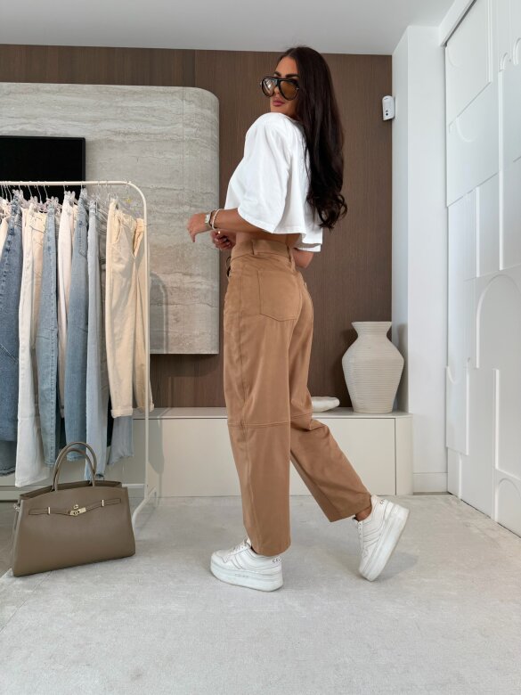 Spodnie Latifa zamszowe karmelowe