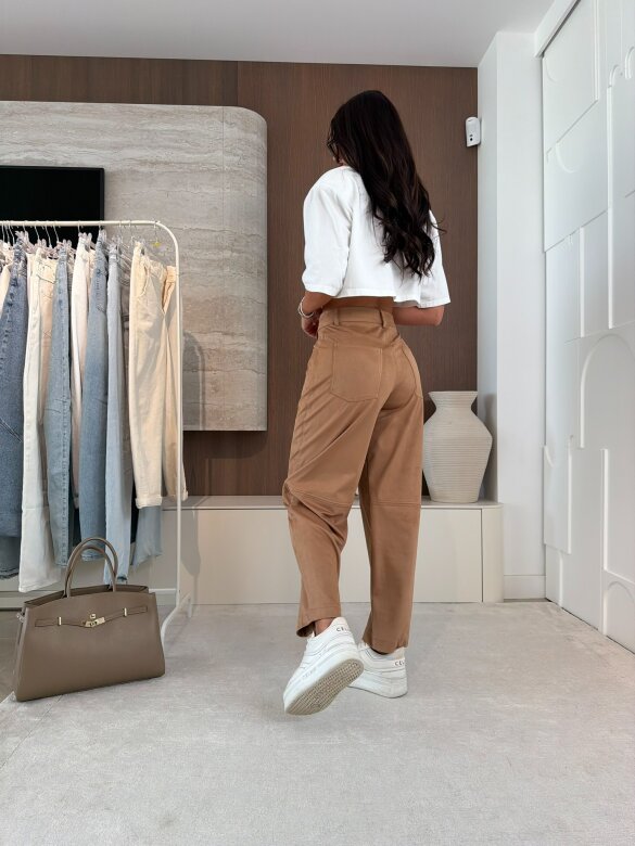 Spodnie Latifa zamszowe karmelowe